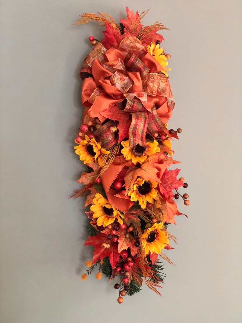 The Alyssa Fall Mailbox Swagautumn Swag For Front Doororange Etsy