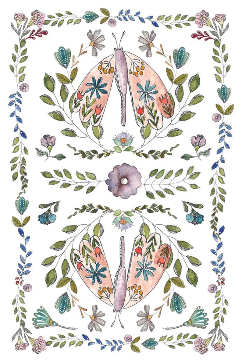 Victorian Ransfers IOD Fern Fables Watercolor Transfer, Vintage Victorian Transfers for ...