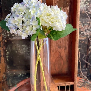 Artificial Large Hydrangea Stem, White or blue hydrangea, Silk flower stem, floral craft supply, wedding flower, wreath making supply