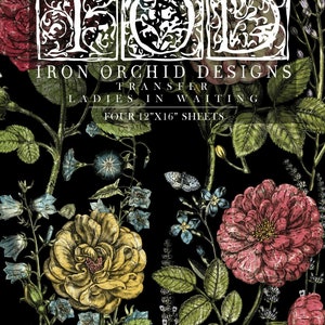 IOD Ladies In Waiting Botanical Transfer Sheet, Floral Furniture Decals