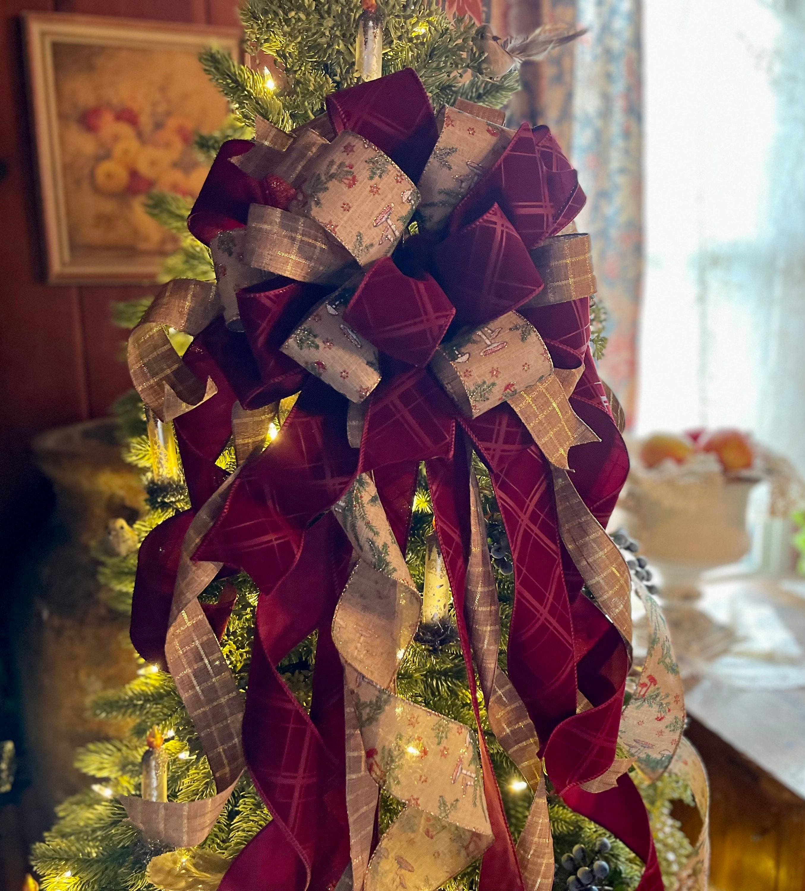 Burgundy and Gold Christmas Decor - The Lilypad Cottage