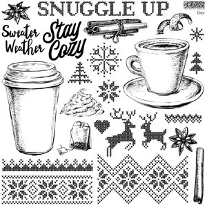 IOD Cozy Christmas Decor Stamp, limited edition holiday stamp, decor stamp, label stamp, farmhouse stamp, card making