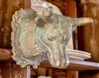 Cow head with wreath wall mount, faux resin cow head sculpture, farmhouse home decor, Boho home sign, gift for her, unique door hanger