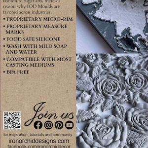 IOD Juliette Decor Mould, Flower Casting mould for crafts, craft supply, soap mold, resin mold, French country mold, candy mold,