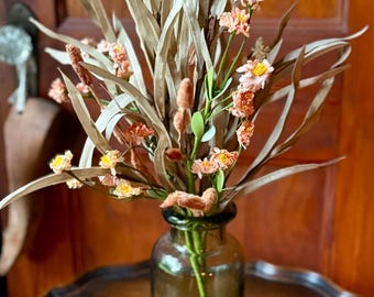 Dried Look Wheat Grass Spray: Artificial Fall Floral Stem, Urn Filler Craft Supply