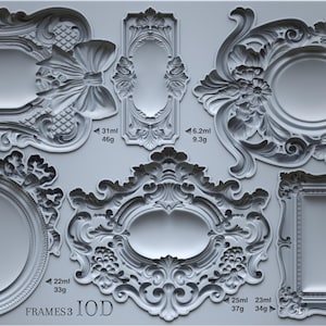 IOD Frames Three Mould, locket mold, jewelry & candle Casting mould, craft soap mold, mini frame mold,  New IOD Summer 2026 release