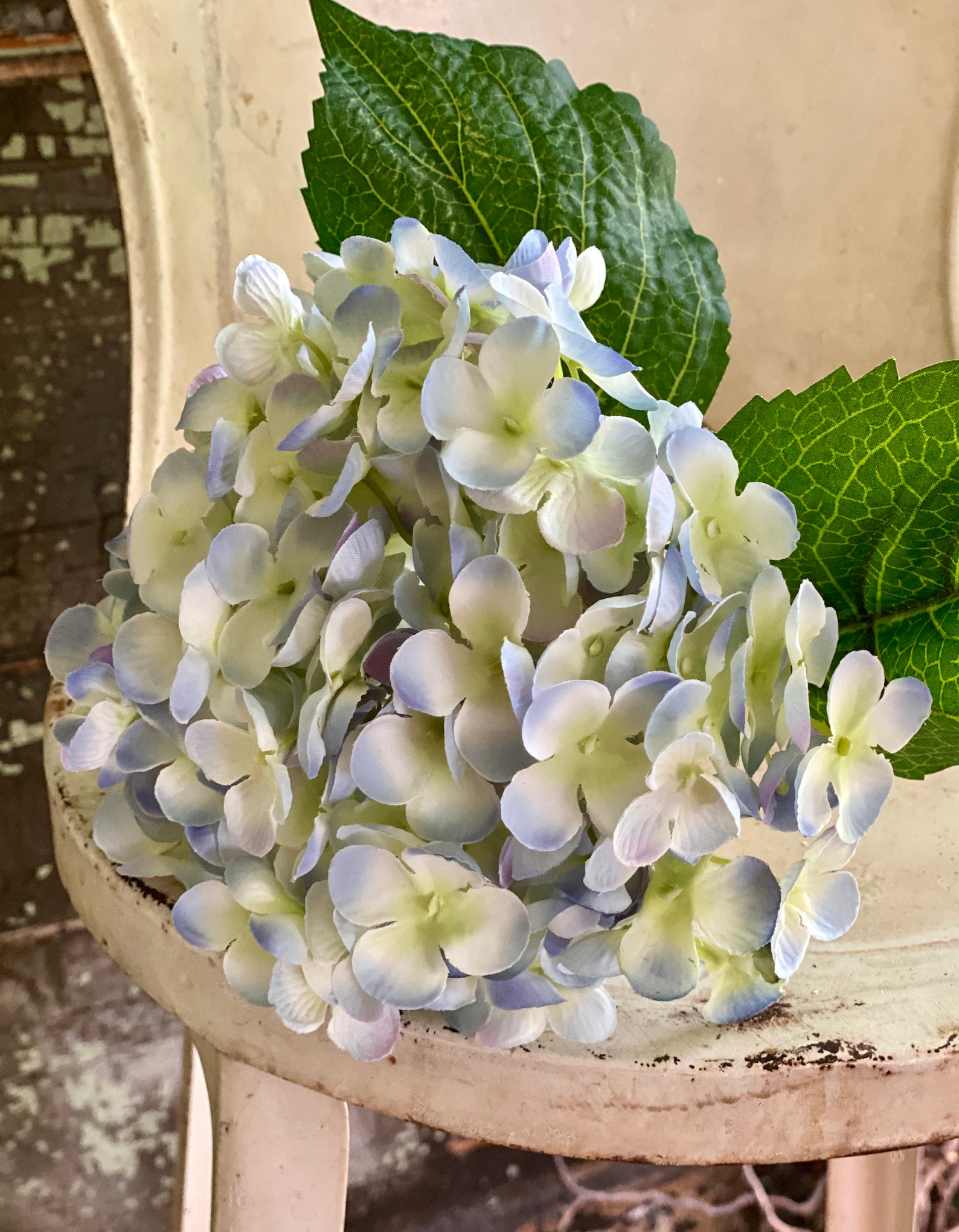 Artificial Large Hydrangea Stem White or blue hydrangea Silk Etsy