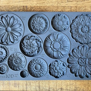 IOD Rosettes Decor Mould, Flower Casting mould for crafts, craft supply, soap mold, resin mold, French country mold, candy mold,