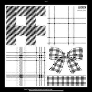 IOD Pretty In Plaid Christmas Decor Stamp, fabric holiday stamp, decor stamp, label stamp, farmhouse stamp, card making