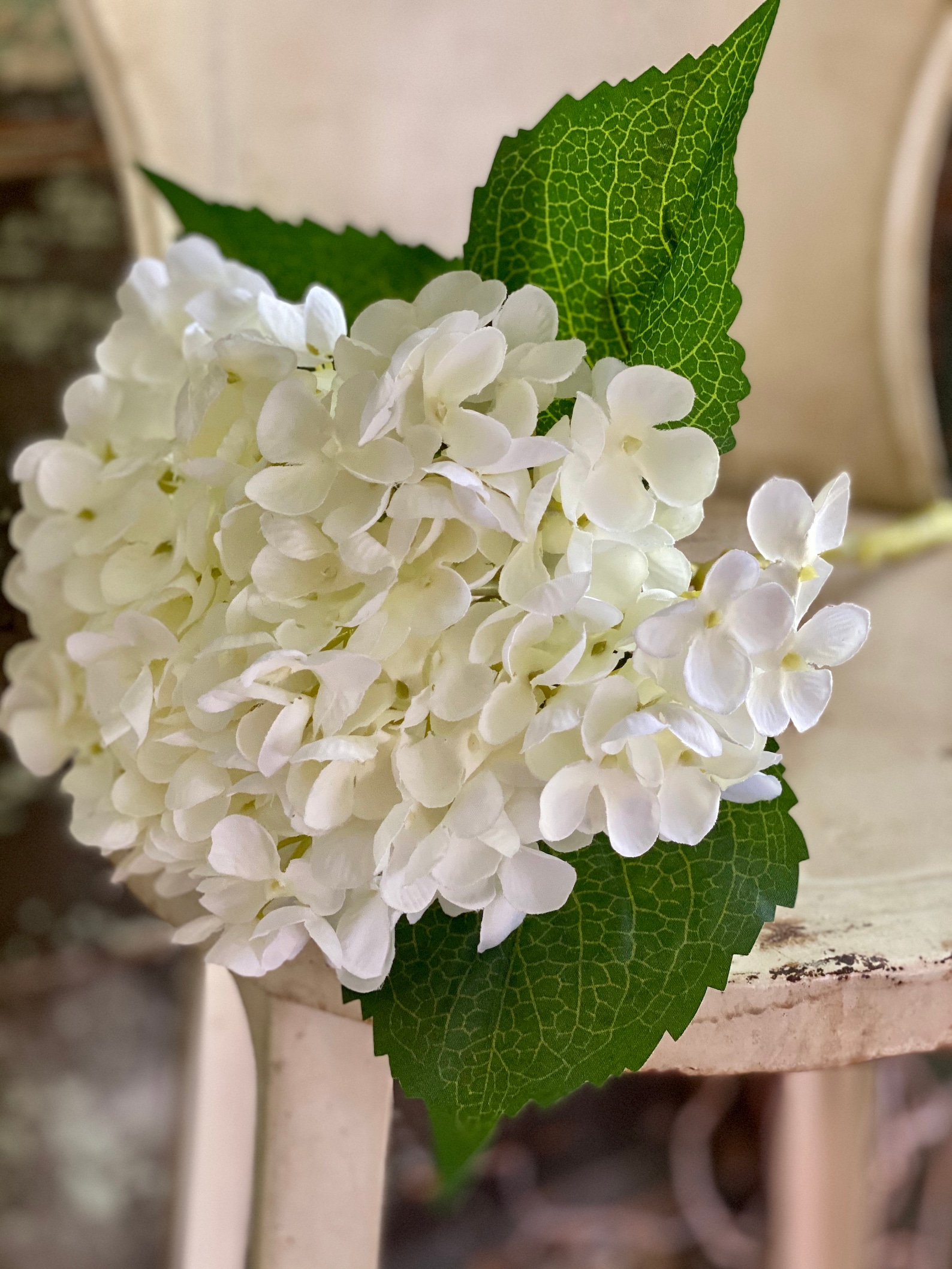 Artificial Large Hydrangea Stem White or blue hydrangea Silk Etsy