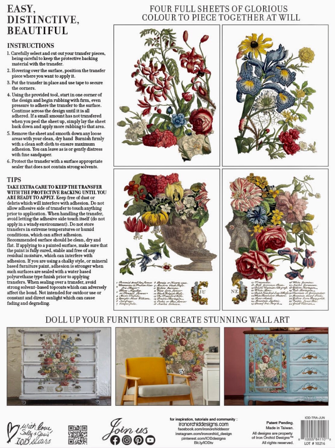 Furniture Decals WONDROUS FLORAL II by Redesign With Prima 