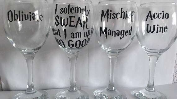 Harry Potter Themed Wine Glasses Set of 4 | Harry potter Harry Potter Themed Wine Glasses Set of 4 | Harry potter