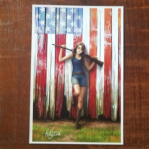 America Rifle Girl Print