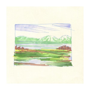 Fine Art Print - Noord-Californië Landschap - Phantom Falls - Bergen - Marker Sketch