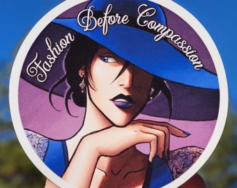 The Silver Eye Sticker - Fashion Before Compassion - Webcomic - Nedarian - Blue Melete Dolan - Meme Circle 3"