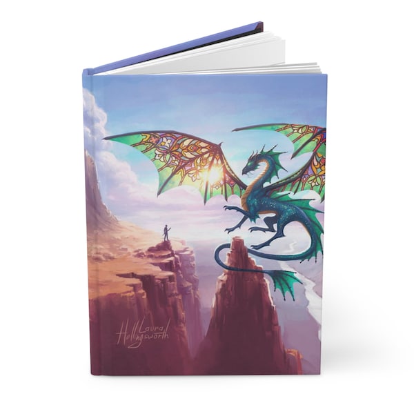 The Silver Eye Webcomic Lined Hardcover Journal - Stained Glass Cathedral Dragon - Deadlands Weaver