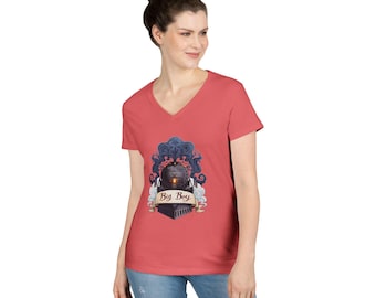 Big Boy 4014 Train Locomotive 250th America Celebration Tour Ladies' V-Neck T-Shirt