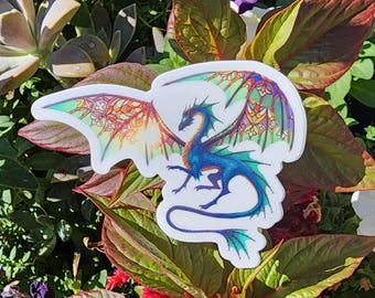 Stained Glass Window Cathedral Dragon Sticker, The Silver Eye Webcomic
