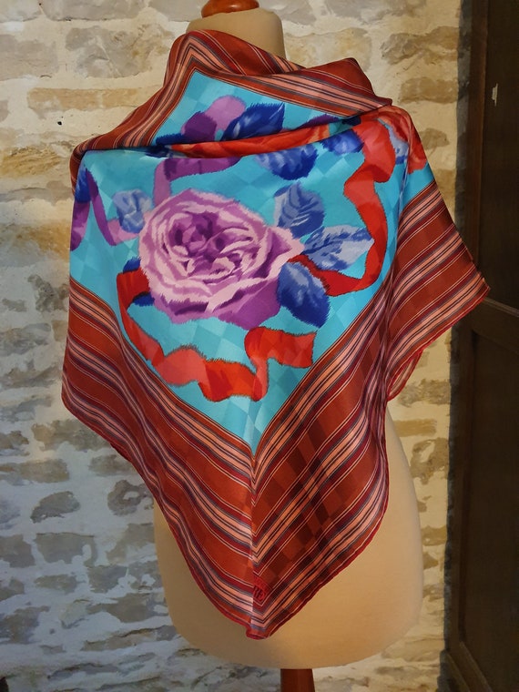 GIANFRANCO FERRE scarf, vintage damask silk, ITAL… - image 7