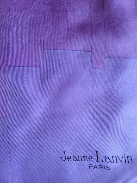 Jeanne LANVIN scarf vintage silk rolled hand 76 X… - image 4