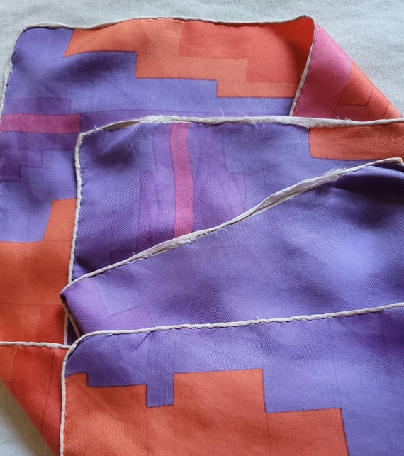 Jeanne LANVIN scarf vintage silk rolled hand 76 X… - image 6