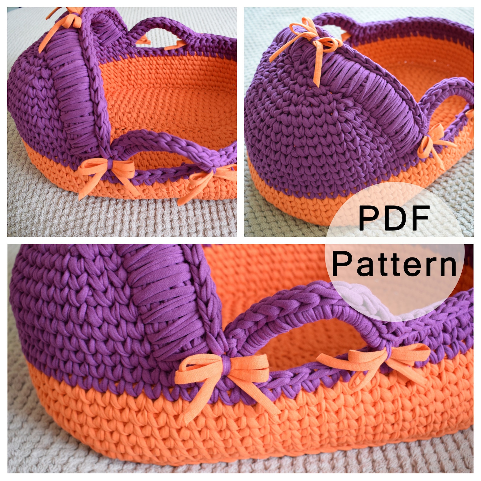 Doll Moses Basket Pattern CROCHET PATTERN Doll Basket Etsy