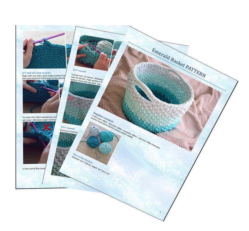 CROCHET PATTERN Crochet Storage Bin Large Basket with Handles Crochet Basket Pattern Big Storage Basket Pattern Tshirt Yarn Basket