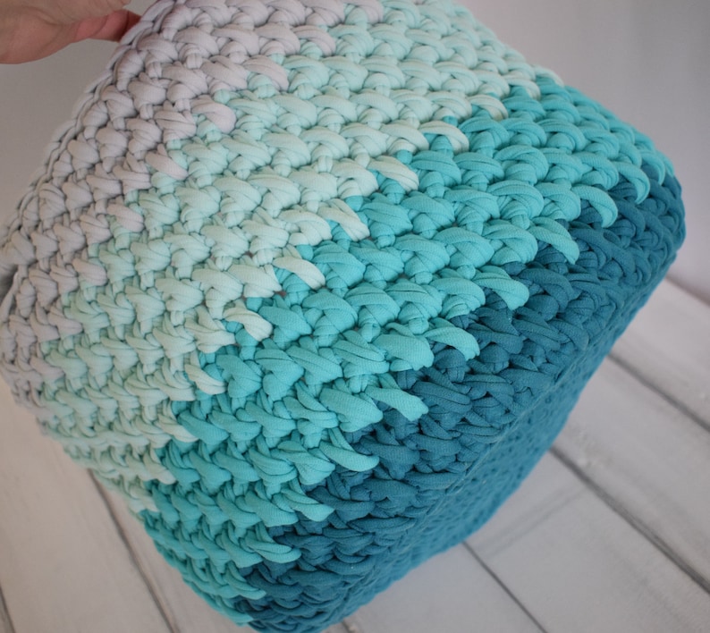 CROCHET PATTERN Crochet Storage Bin Large Basket with Handles Crochet Basket Pattern Big Storage Basket Pattern Tshirt Yarn Basket