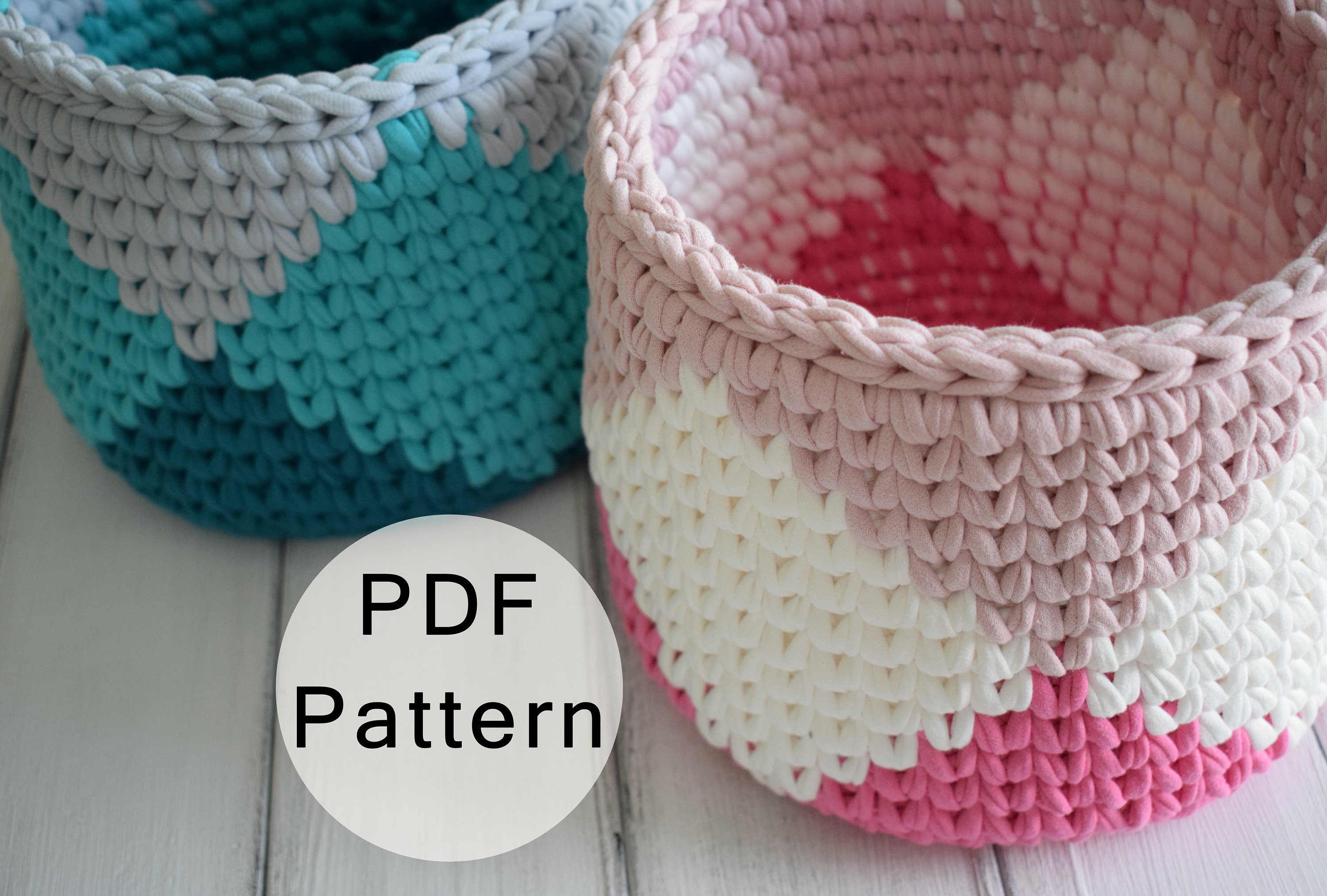 tshirt yarn basket pattern