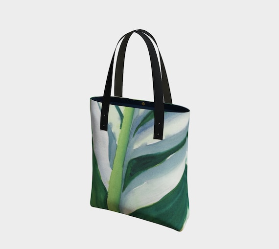 Variegated Leaf tote bag, tropical, exotic, modern, watercolour