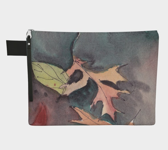 Autumn Leaves zipper carry-all, Fall, Watercolour, Central Park, New York City, modern