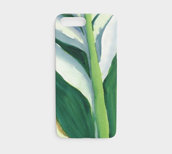 Variegated Green Leaf, iPhone 7 and 8 device case, art to go device case, art phone case, Modern Watercolour, Tropical, Watercolour, bold