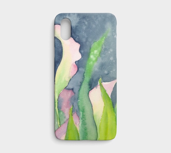 Pink Calla iphone X / XS device case, art phone case, watercolour phone case, floral phone case, modern, feminine, art to go