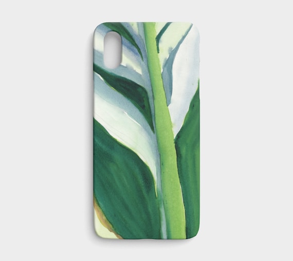 Variegated Green Leaf iPhone X / XS, art to go device case, art phone case, modern watercolour, tropical watercolor, bold