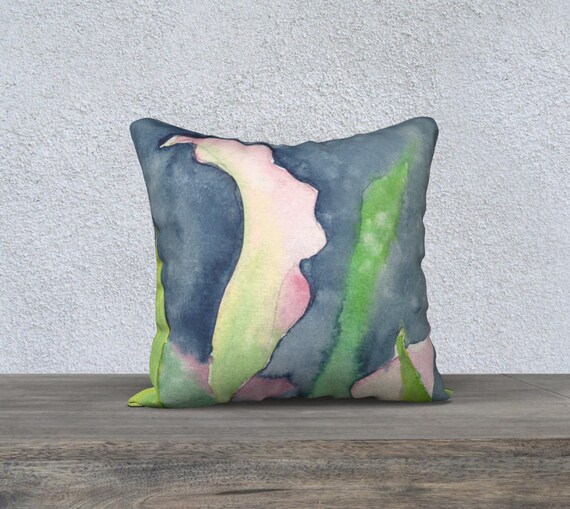 Pink Calla, decorative pillow cover, modern decor, watercolour