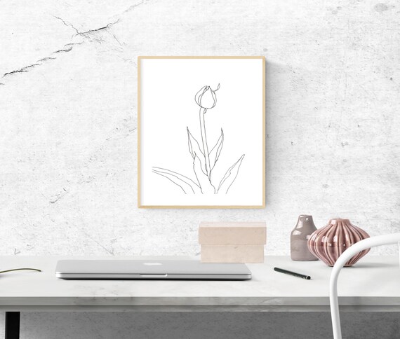 The Regent's Park Tulip #2, floral art print, nature, minimalist, flower, archival print, botanical art, giclee on paper, contemporary art