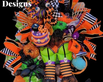 Halloween Wreaths, Witch Wreath, Witchy Witch Wreath, Halloween Decor, Halloween Witch Wreath, Fall Decorations, Fall Wreath For Door