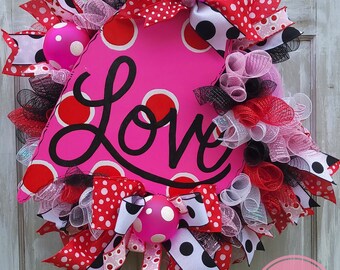 Valentine Wreath, Valentine Swag, Heart Wreath, Valentine Wreath For Front Door, Valentine Decor, Valentine Door, Love Wreath, Love Decor