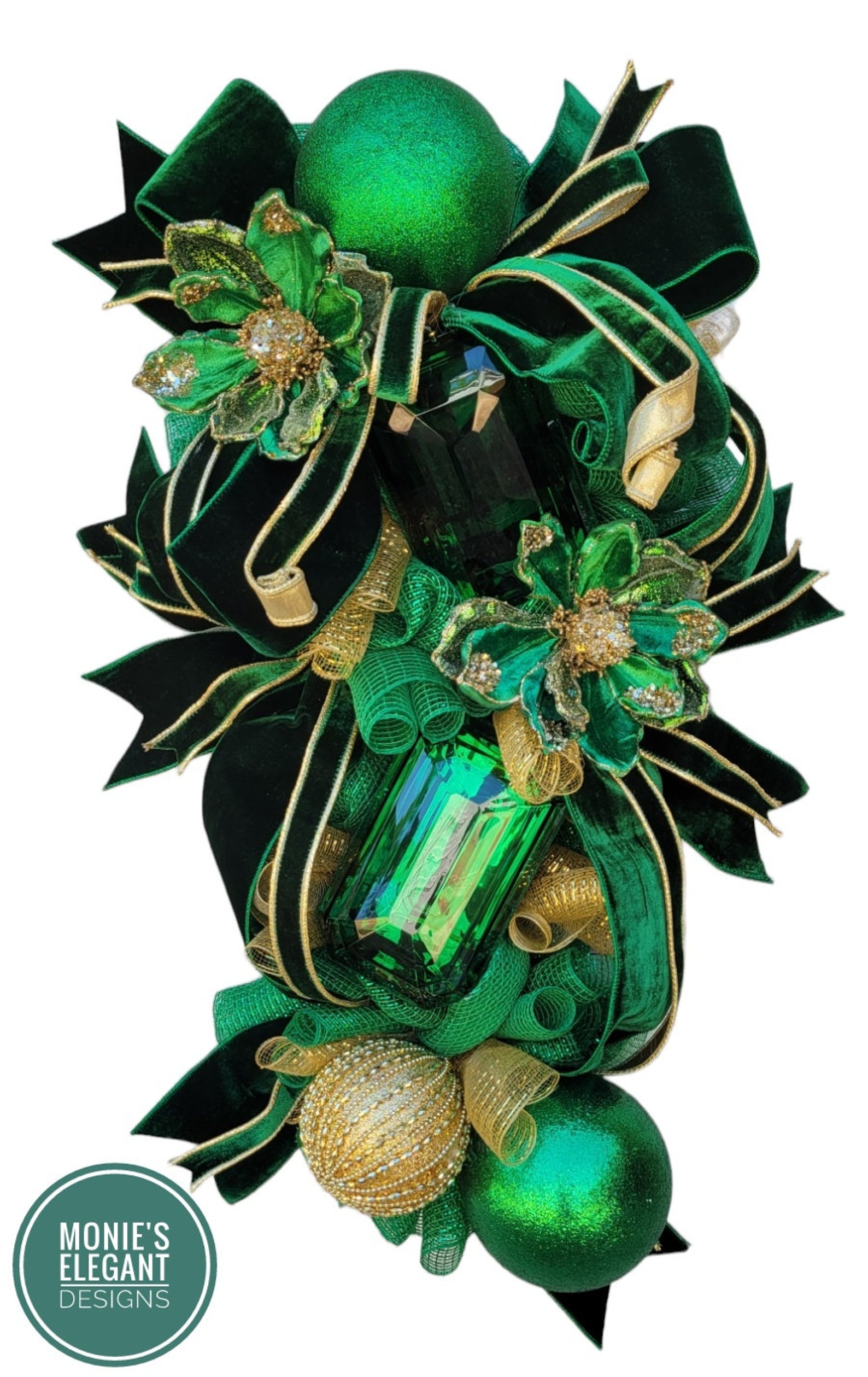 Emerald Green Wreath Jewel Wreath Jewel Swag Jewel Etsy