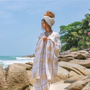 Handmade Crochet Cotton Kimono Duster | Festival Cover-Up – Flora by ZinniaPearl