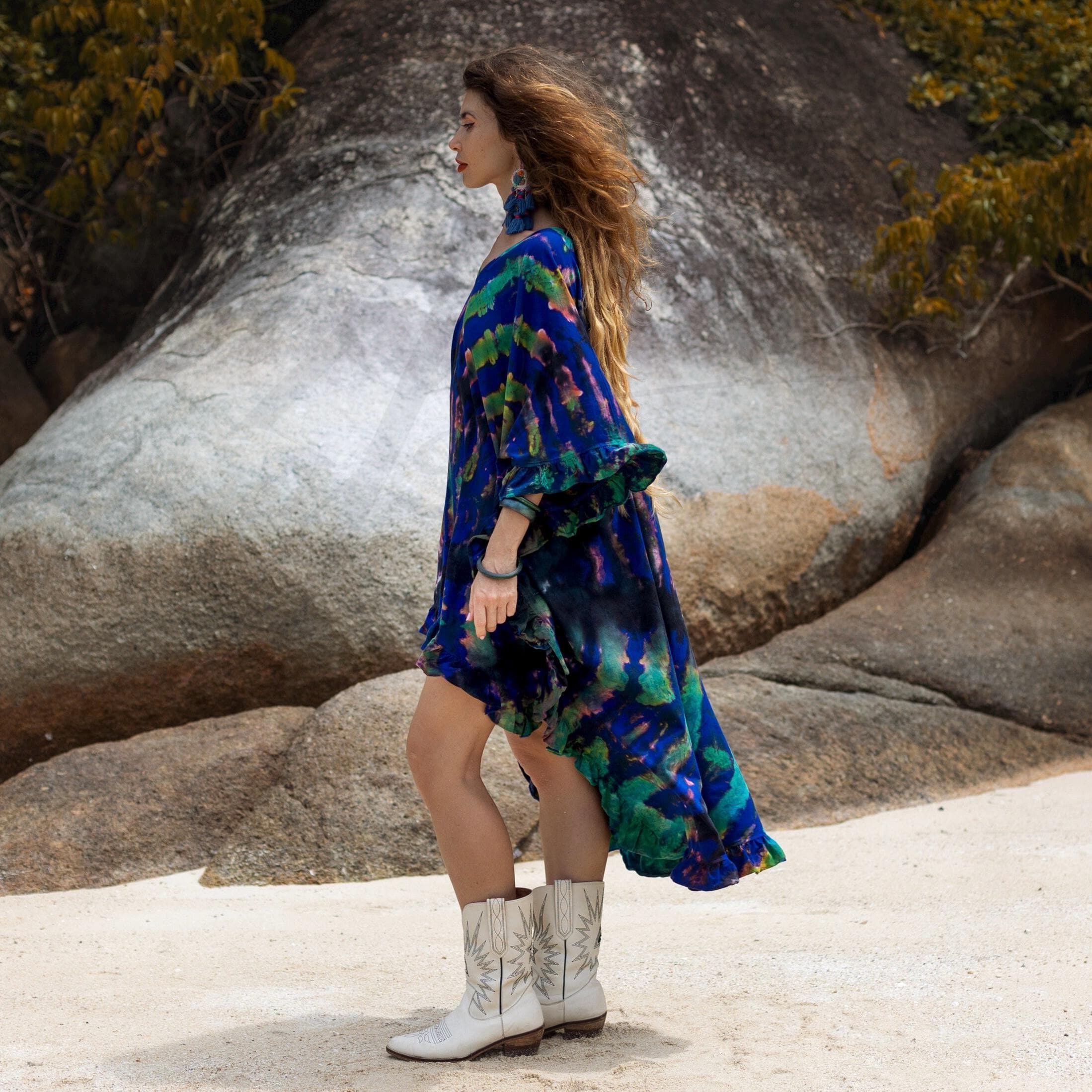 Caftano Mare Caftano Copricostume Copricostume Hippie Abito Boho