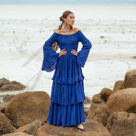 blue silk wedding guest dress A-Line Elastic like Satin Maxi Formal COCOMELODY B0DRFDHVGZ, 10 Days / Dark Navy / X-Large Size:IT 35 - US 5 Waist Line ESN-S21433 Royal Blue Glitter Tutu