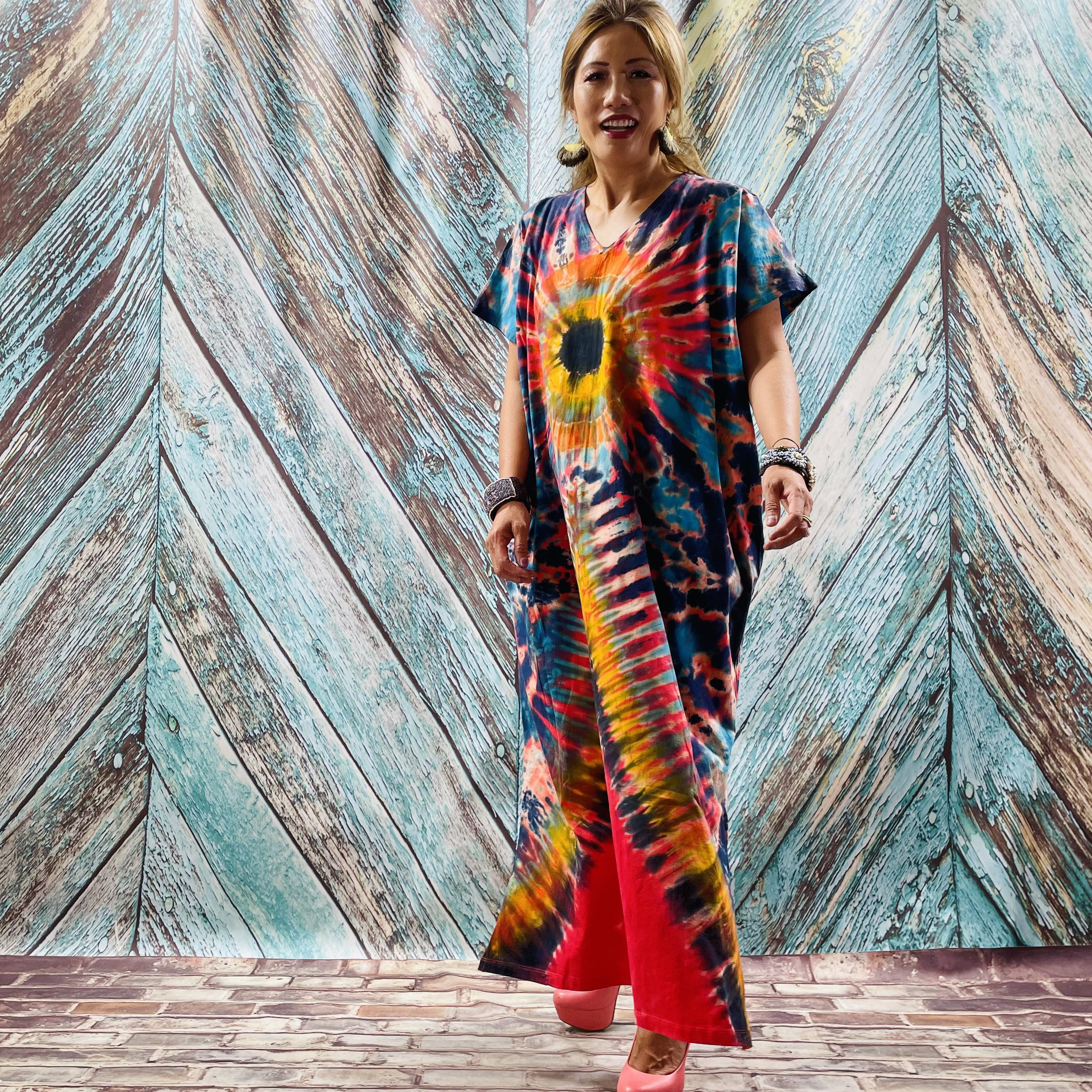 Nora – Hand-dyed Cotton Jersey Maxi Dress | Plus Size Boho