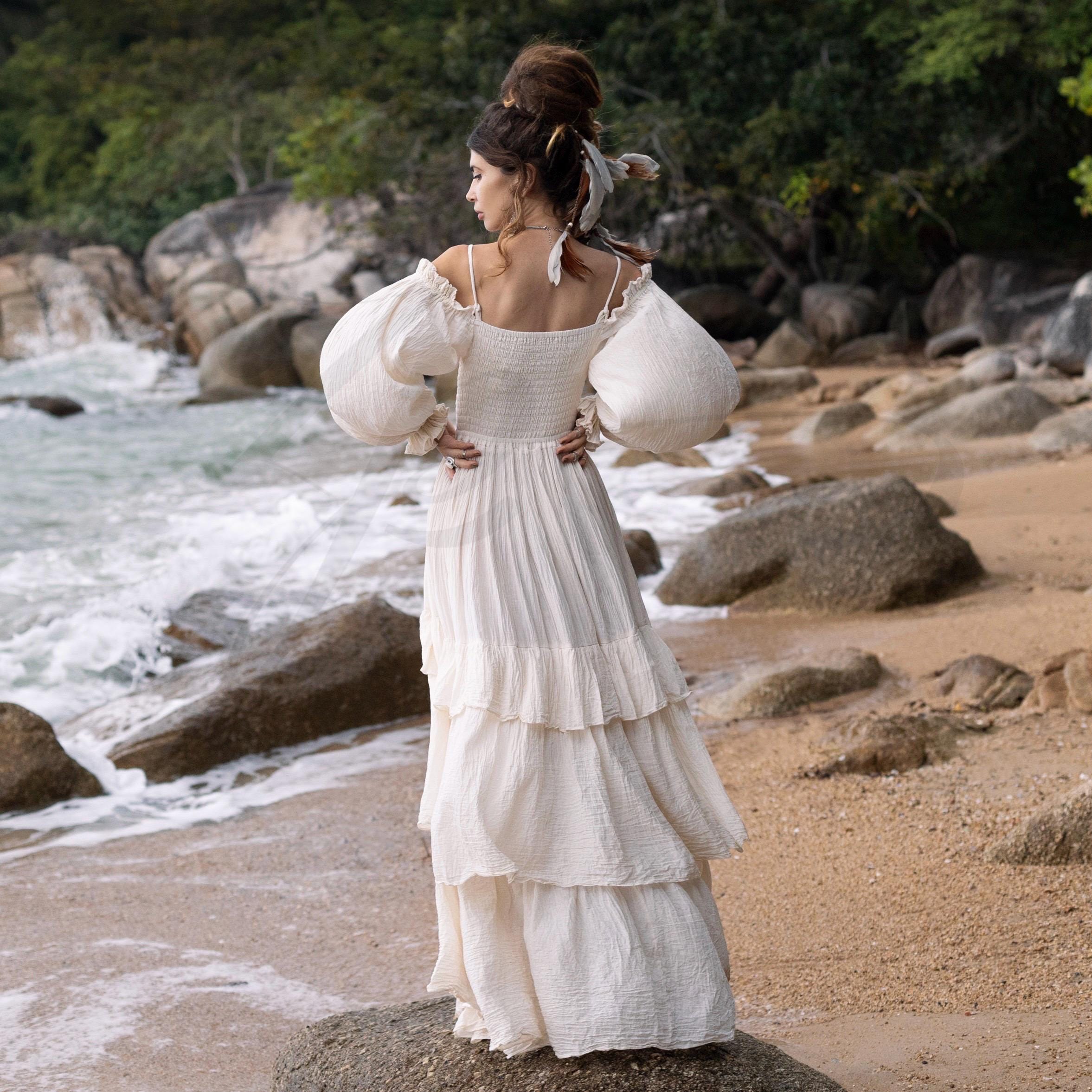 Meaning Smocked Tiered Maxi Smock Top Maxi Dress Plus Size Boho Cotton Maxi  Dress: Tiered Ruffle