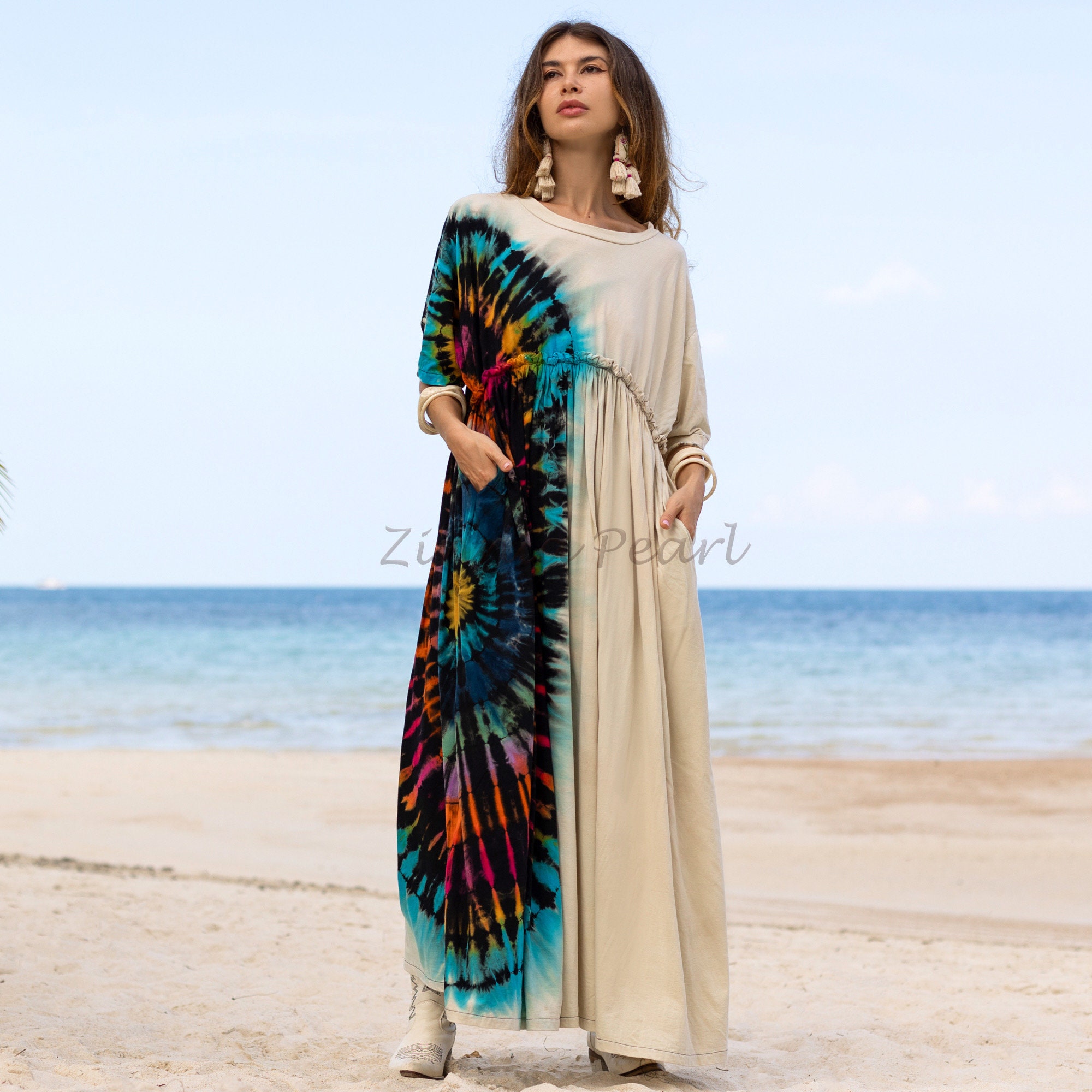 boho tie dye dress Bohemian Tie dye Maxi Dress | Summer Maxi Dress