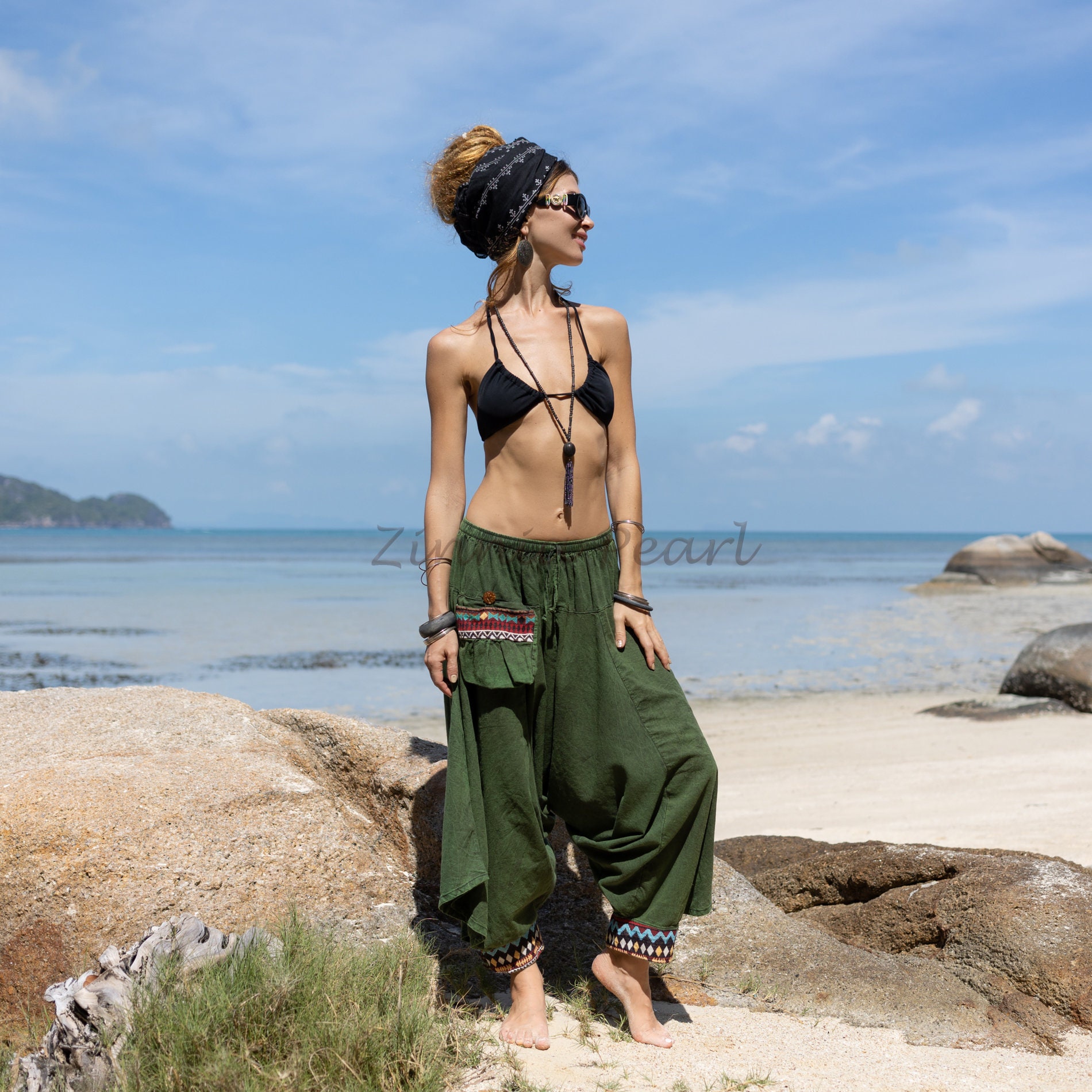 Buy utcoco Womens Casual Baggy Elastic Waist Relaxed Fit Cotton Linen Beach  Harem Pants Online at desertcartINDIA