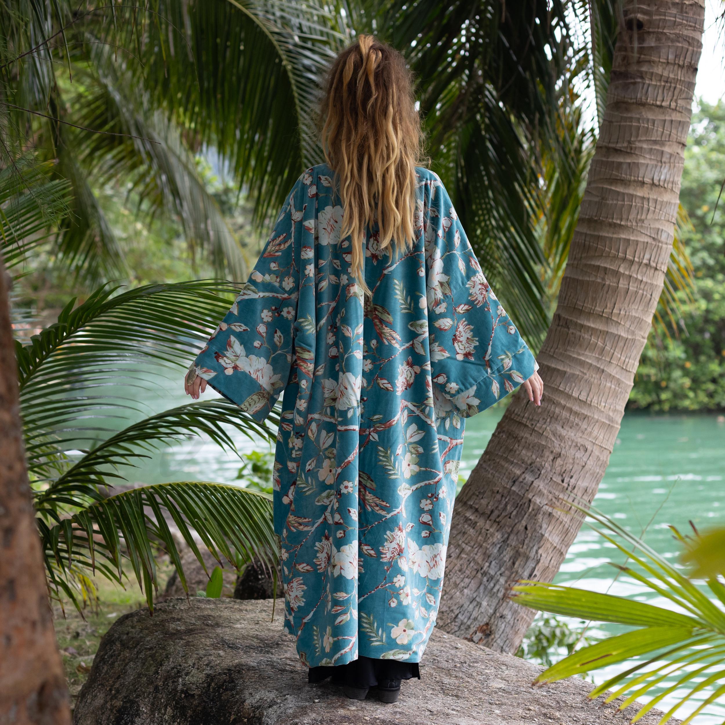 Bluebird Magnolia “MAI” Velvet Kimono Duster – Plus Size Boho