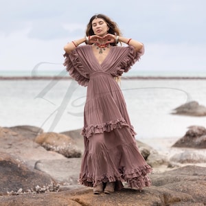 mauve cotton dress Mauve Cotton Dress