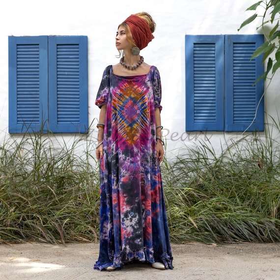 Celeste Off-Shoulder Maxi - Artisan Hand-Dyed Cotton - Mulberry Gold Plus Celeste Off-Shoulder Maxi - Artisan Hand-Dyed Cotton - Mulberry Gold Plus
