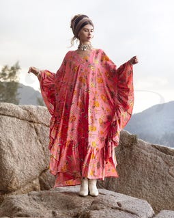 plus size pink boho maxi dress Floral Kaftan: Sunset Petal Rayon stitched sequin embellishment Swim. Swim: Long & Maxi Cover-Ups Acler Women's Dales Denim Navy:Size 2 = S